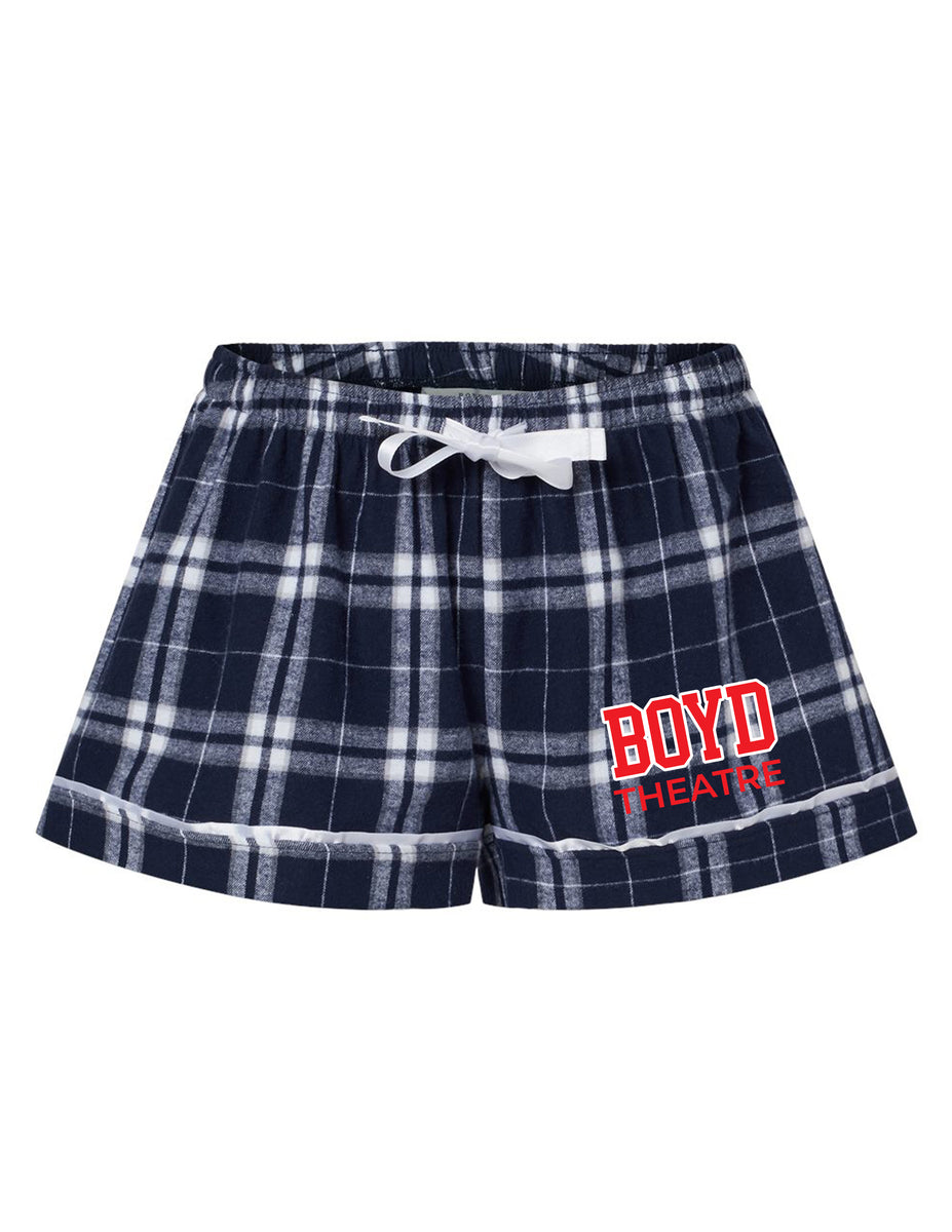 Broadway Broncos PJ Shorts, Blue Plaid